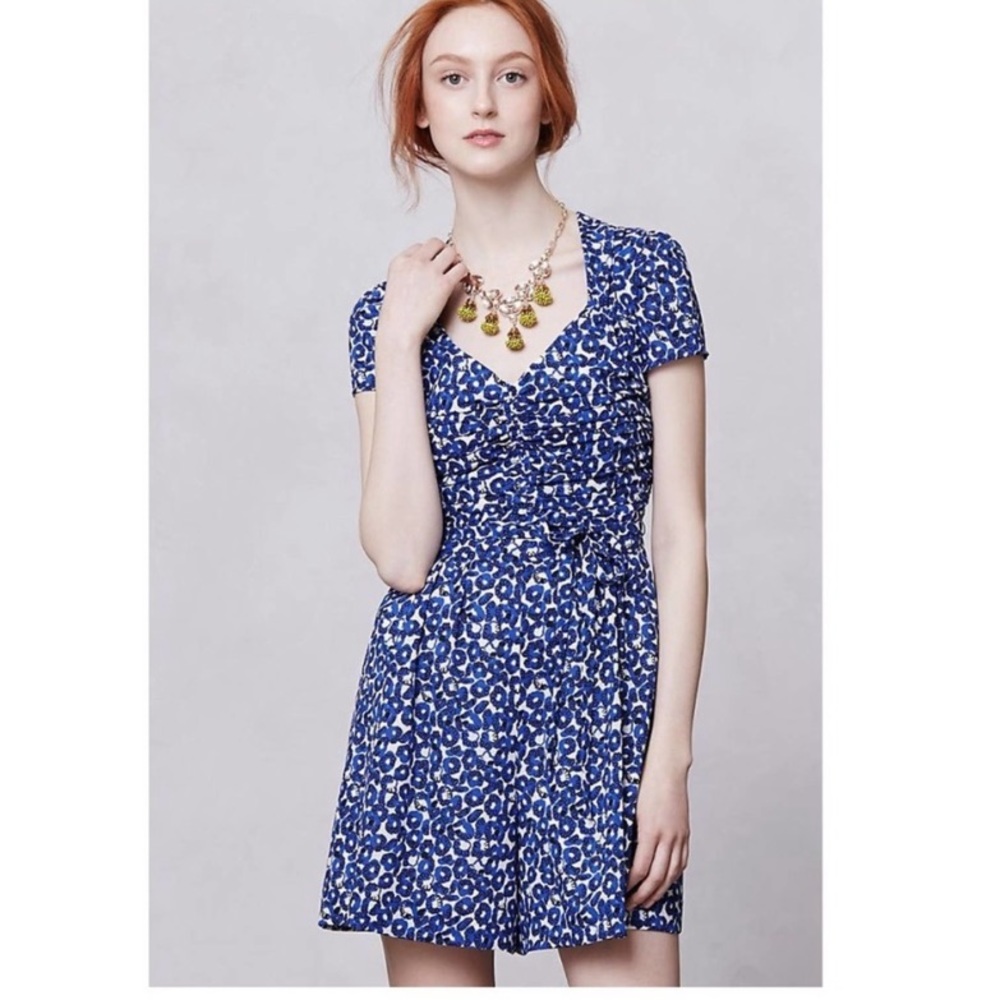Leifnotes Anthropologie Blue Floral Romper Size Extra Small